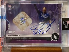 2021 Topps Now #402C Wander Franco Debut Auto Base Relic 06/25 PURPLE