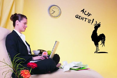 Wandtattoo - HAHN ''Auf Geht's'' - Dekoration, Witz, versch. Farben und Größen