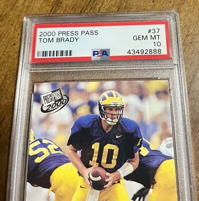 Tom Brady Rookie Card PSA 10 Gem Mint Goat HOF -Michigan - New