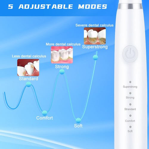 Electric Ultrasonic Tooth Cleaner Oral Teeth Stain Dental Cleaning Remover Kit - Picture 32 of 36