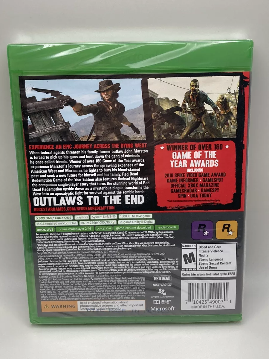 Red Dead Redemption Game of Year (Xbox 360)