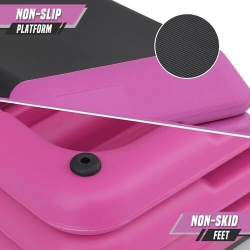 43" Aerobic Exercise Step Platform, Step Up Exercise Platform with 4" 6" 8" Adju - Picture 4 of 6