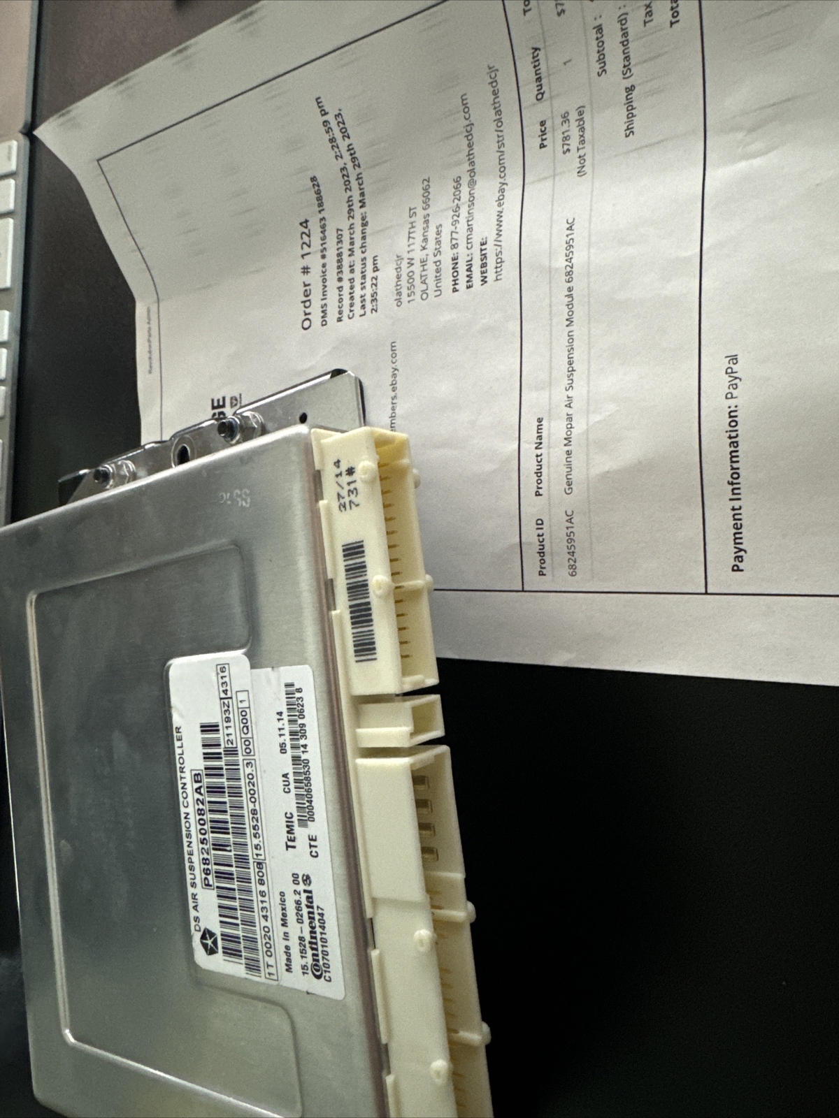 Genuine Mopar Air Suspension Module 68245951AC eBay