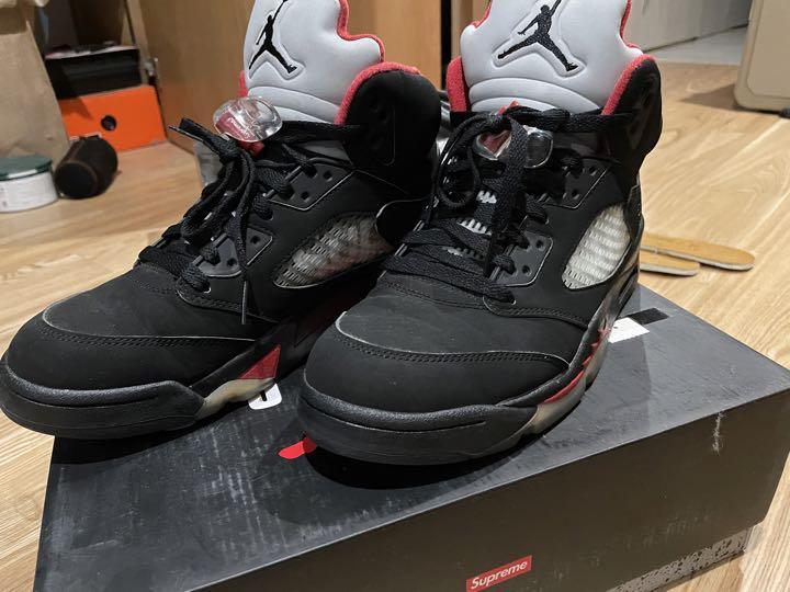 Nike Air Jordan 5 Retro Supreme 824371-001 Black mens 27.0cm US9 