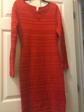 No Boundaries Red Knit Sweater Dress Stretch Holiday Party Junior Size Large 