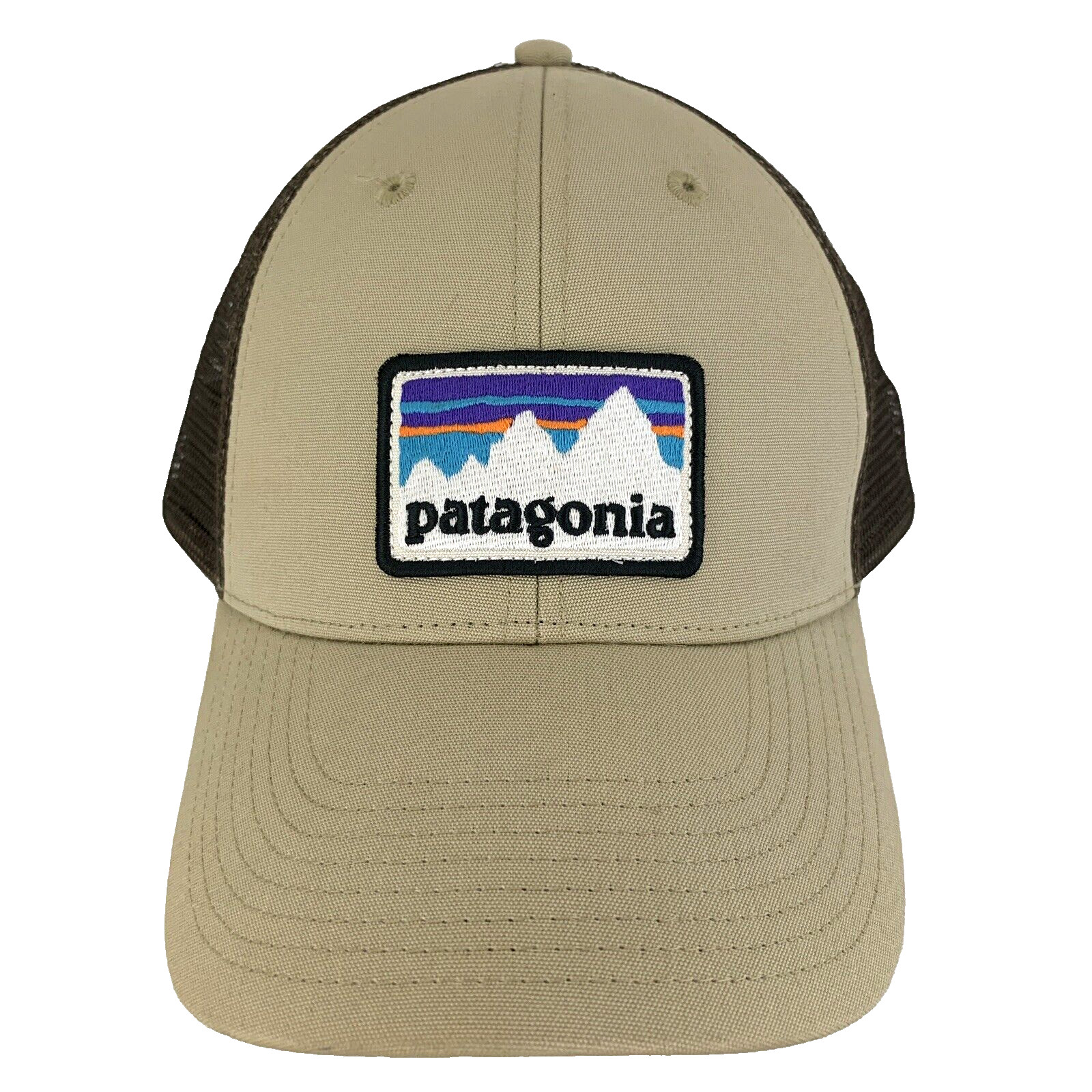Patagonia Box Patch Hat Mountain Script Logo Mesh… - image 1