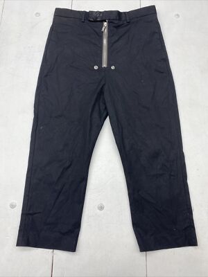 Rick Owens Phlegethon S/S21 RU21S6354 Black Cropped Pants Men Size 38 US