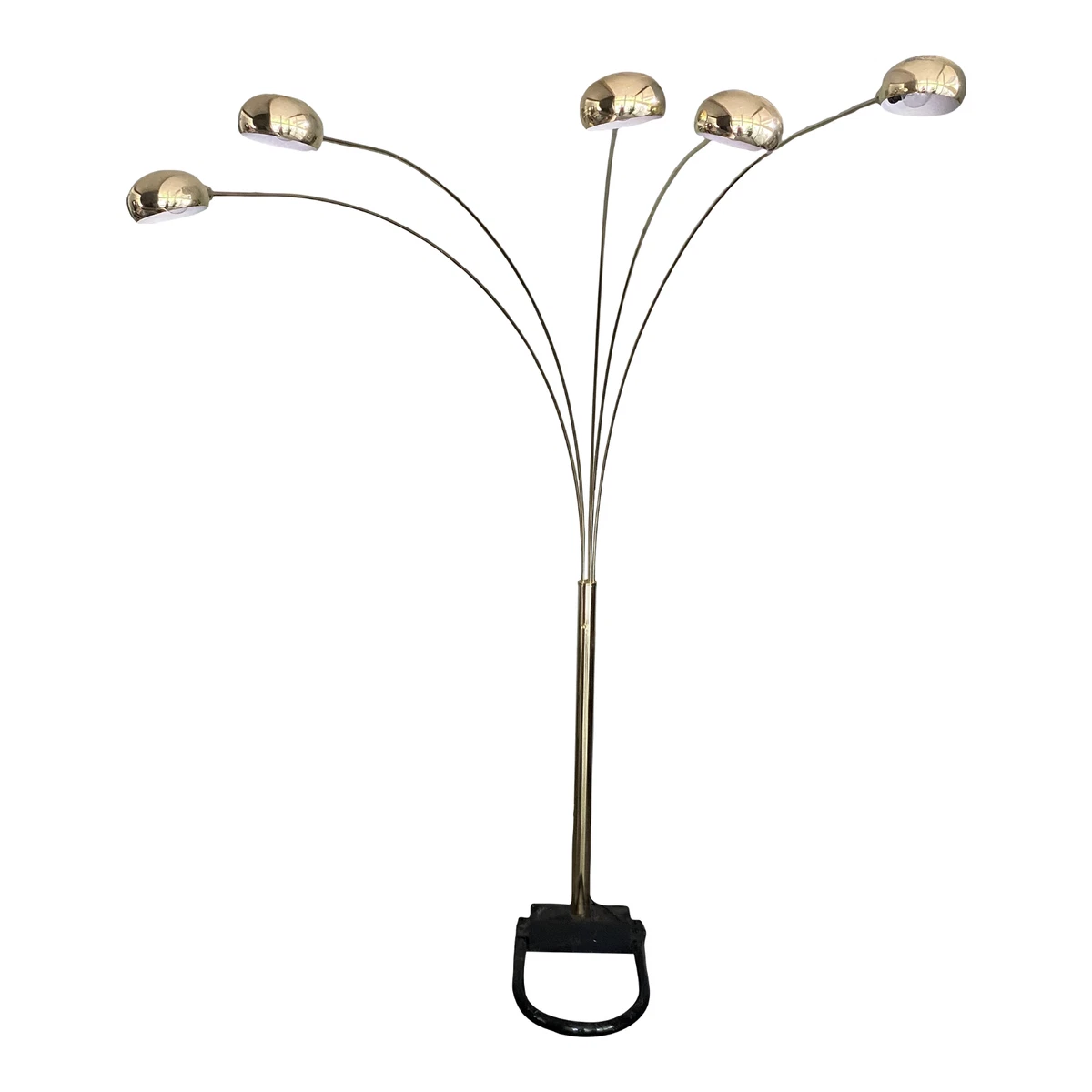 MCM 5 Arm Arch Arc Floor Lamp Brass Gold Shade Replacement Parts Vintage