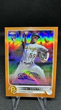 2022 Topps Chrome Roansy Contreras Auto Orange Refractor /25 #AC-RA Rookie Rc