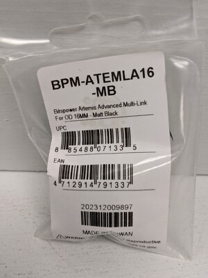 Bitspower Artemis Advanced Multi-Link Fitting For OD 16MM - Matte Black - NEW