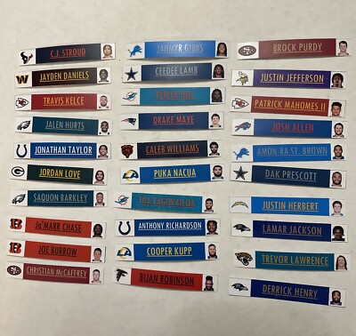 (30) NFL Star Player Labels for BCW Card Dividers - Labels ONLY