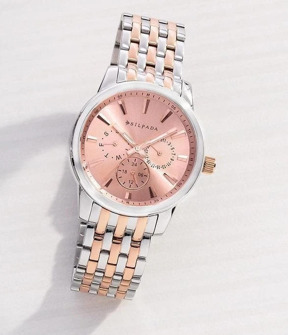 Reloj SILPADA At First Blush acero inoxidable 2 tonos T3369 ~ NUEVO ~ PRECIO DE VENTA SUGERIDO POR EL FABRICANTE $259 Foto 2 de 3