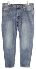 JACK & JONES Slim Fit / Tim Jeans Men's W34/L34 Whiskers Button Blue Denim