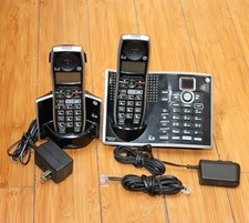 GE Dect 6.0 Digital 2 Handset Black Cordless Answering System with Google-411