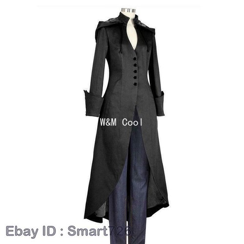 Women Steampunk Military Coat Jacket Long Gothic Uniform Cool Clothes - Picture 3 of 29