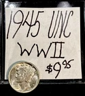 1945 Mercury Silver Dime (UNC) Uncirculated! WWII ERA! ENN Coins