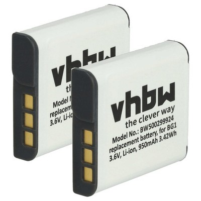 2x Akku für Sony Cybershot DSC-W40 DSC-W50 DSC-W300 DSC-W30 DSC-W35 950mAh 3,6V