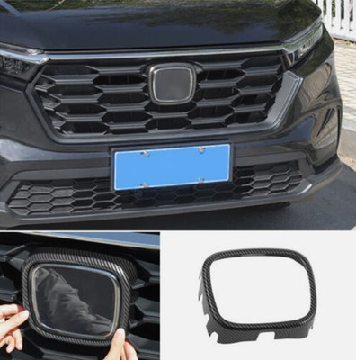 Kohlefaser Front Logo Emblem Rahmen Abdeckung Trim für Honda CR-V CRV 2023 2024