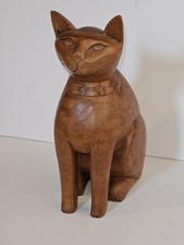 Vintage Handcarved Wooden Cat