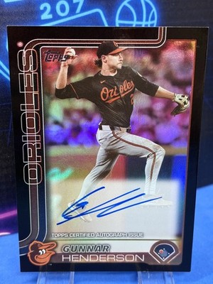 2025 Topps Gunnar Henderson Real One Auto Black /10 02/10 JERSEY MATCH #65