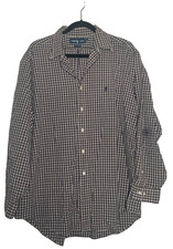 Ralph Lauren Shirt Men's 17 34/35 Multicolor Plaid Yarmouth Button Down Preppy