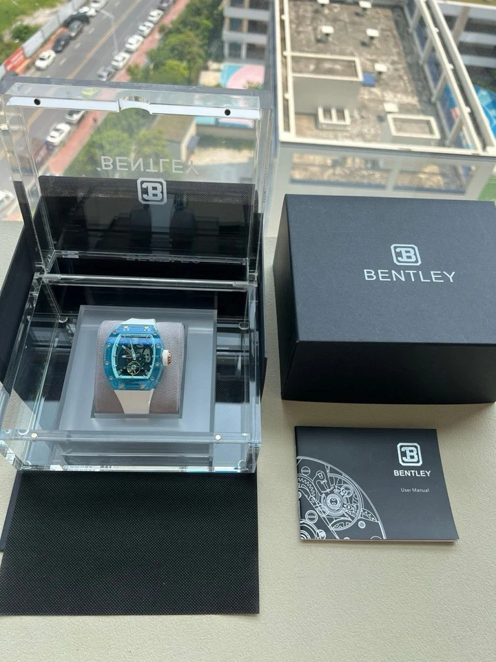 Reloj mecánico automático Bentley The Lumina BL-70-62 azul con caja de cristal Foto 2 de 4