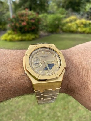 New Casio G-Shock Gold Color GA2100 All Yellow Gold custom MOD