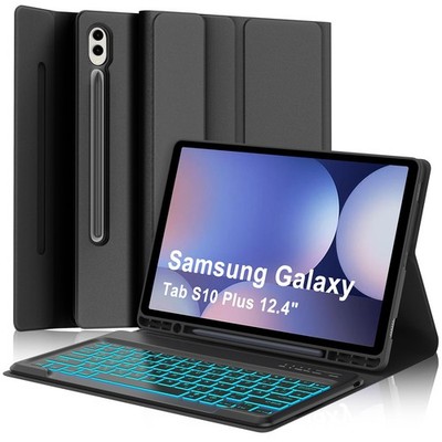 Tastatur für Samsung Galaxy Tab S10 Plus 12.4 , 7-Farbige Beleuchtung, Hülle ...