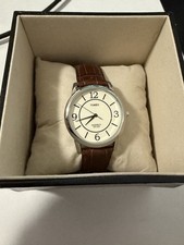 Timex Quartz Indiglo Quartz Brown Leather Wristwatch
