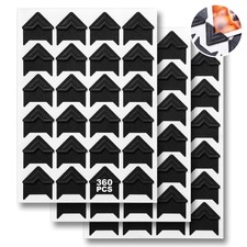 360 Pcs Photo Corners Self Adhesive, Scrapbooking Photo Mounting Corners, Black