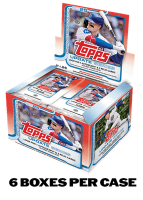2025 TOPPS UPDATE SERIES 6-BOX HOBBY JUMBO CASE (6 AUTOS) MLB 