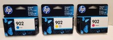 HP 902 Ink 3-Pack Cyan Magenta Yellow New Cartridges 6958 6962 6954 6968 6975