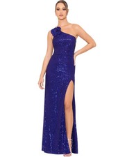Blondie Nites Womens Sequined Evening Sheath Dress, Purple, Juniors, 1