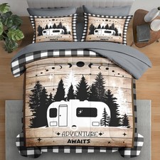 Comforter Set Queen Size, Camper Rv Camping 7 Pcs Bedding for and Adults, Car...