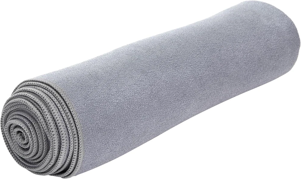 Non-Slip Yoga Mat Towel - Extra Large Microfiber in Fog Gray