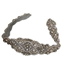 Bridal or Formal Appliqu&eacute; Belt Headpiece Rhinestones Wedding Prom