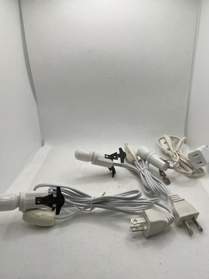 3  Vintage Light Socket and Cord for Christmas Village House