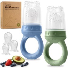 KeaBabies Baby Fruit Feeder 2pk, Silicone Baby Food Feeder,BPA-Free Slate 