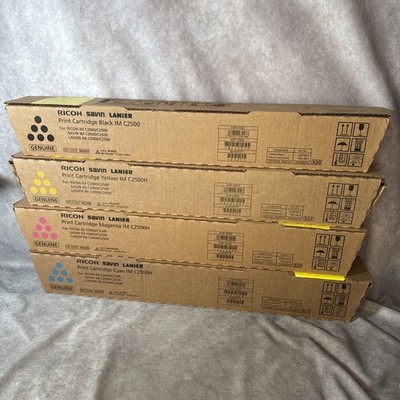 FULL Set Ricoh Genuine IM C2500 C2500H CYMK  Toner Print Cartridges OEM