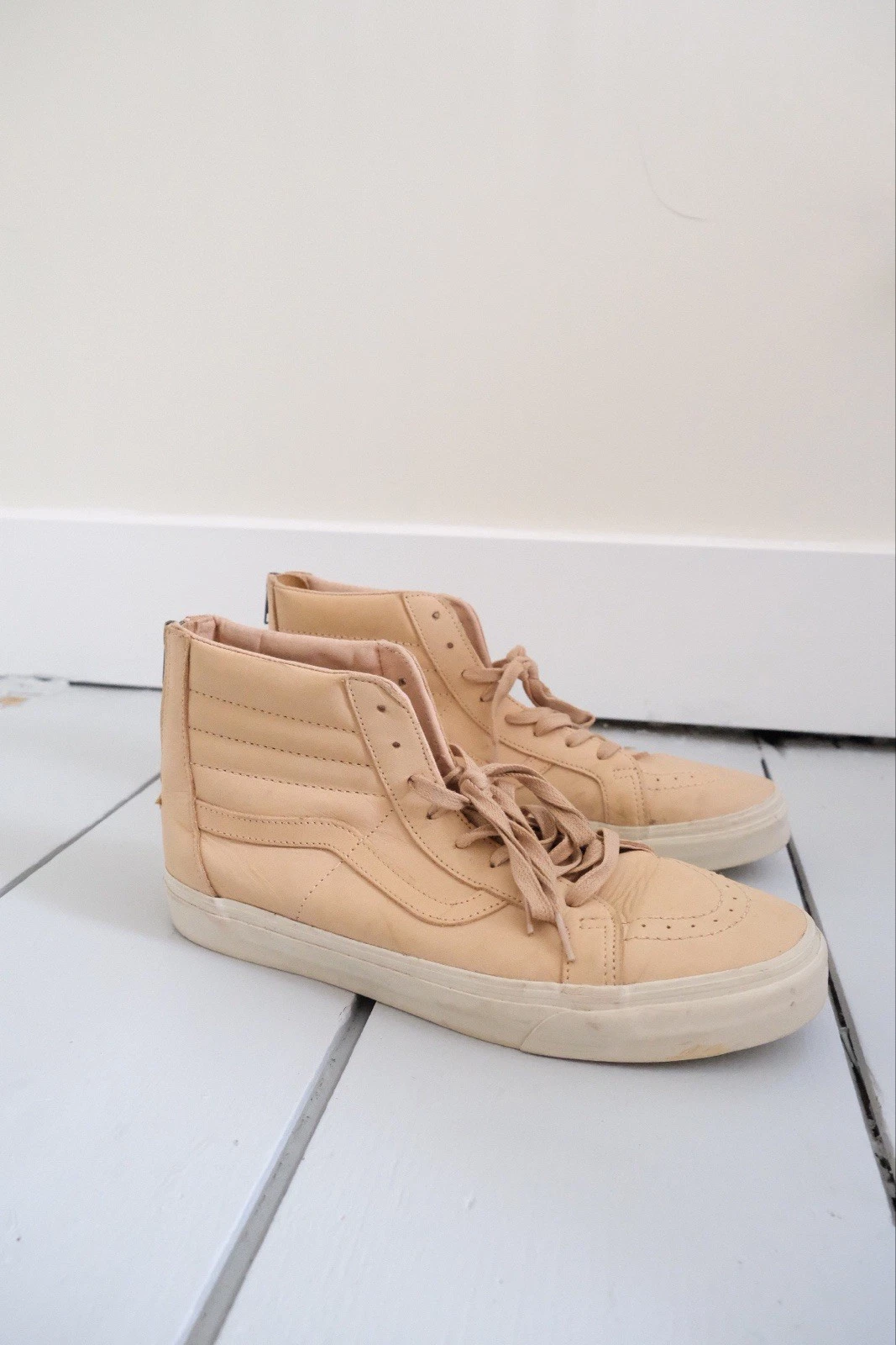 Sneakers da skate uomo Vans Sk8 Hi ristampa zip pelle naturale vegetale taglia 11 5