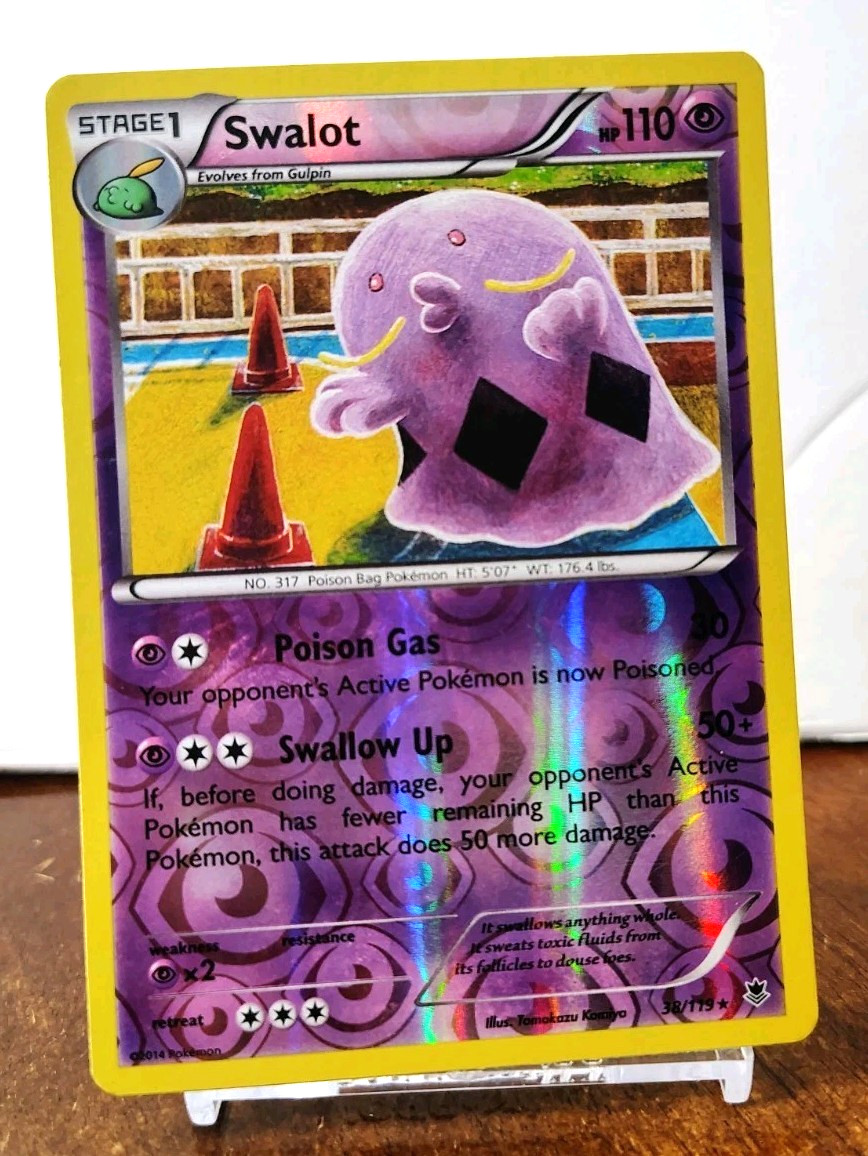 POKEMON SWALOT 38/119 REVERSE HOLO RARE XY PHANTOM FORCES MP-LP TOMOKAZU KOMIYA