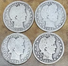 1898 1902 1904 1905 Barber Quarter Silver Lot In pictures