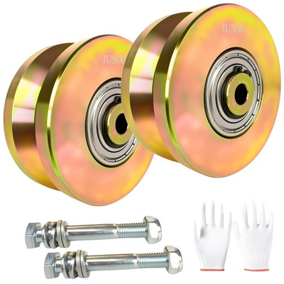 #ad 4quot; V Groove Sliding Gate Wheels Set of 2 Heavy Duty Steel 3000lb Double Bearing $49.99
