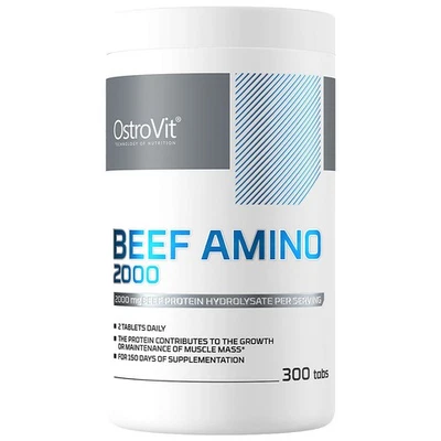 BEEF AMINO 2000MG 300 TABLETTEN – HYDROLYSIERTE ANTI-KATABOLE AMINOS FÜR MUSKEL - Bild 1 von 4