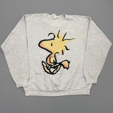 Vintage 90s Snoopy Peanuts Sweatshirt Heather Grey Jostens Size Large