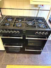 Belling Black Freestanding 6 Burner Gas Cooker Double Oven Grill Timer