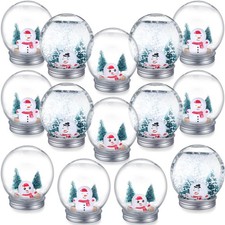 Jerify 16 Sets 3.58 Inch Christmas Plastic Clear Snow Globes Kit Water Globe ...