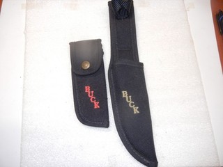 (2) BUCK BLACK NYLON KNIFE SHEATHS ONLY (no knives)
