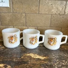 Vintage Set of 3 Fire King Esso Exxon Tony The Tiger Milk Glass Mugs 1960’s EUC
