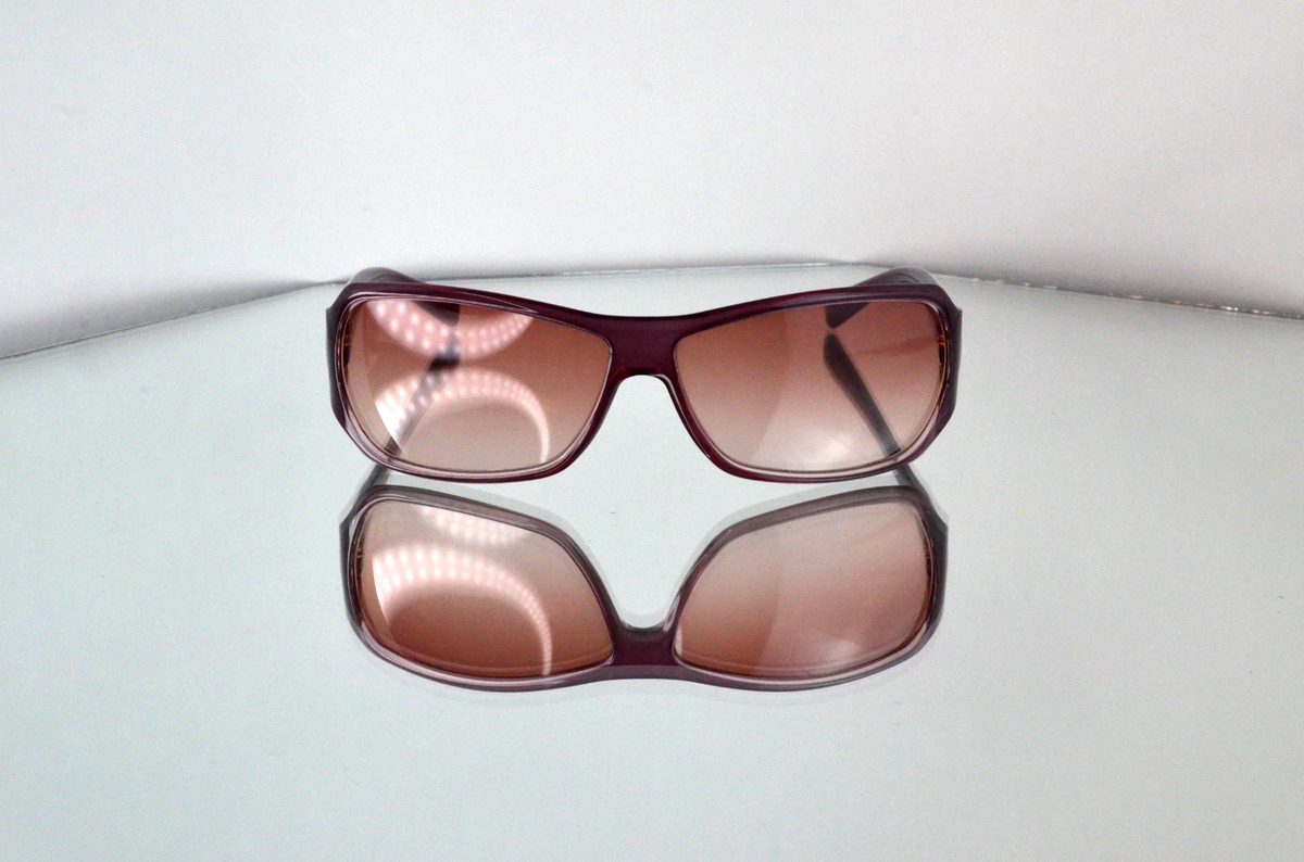 RARE Gucci Gold Horsebit Logo Sunglasses Burgundy/Amber Wrap Y2K